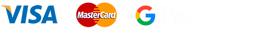 Visa, MasterCard,Google Pay, Apple Pay